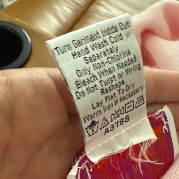 Quacker Factory XS Light Pink Sparkle Zippered Cardigan - Picture 9 of 9